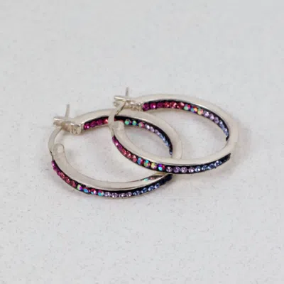 Mosaic Women's Double Sided Hoop Earrings In Bugumbilia In Multi