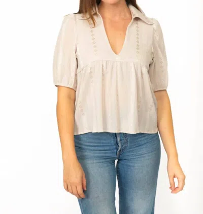 Cameo Anchor Floral Jacquard Blouse In Ecru In White