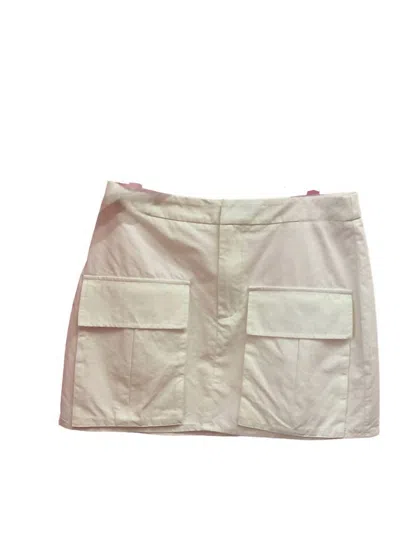 Needii Women's Cargo Mini Skirt In Off White In White