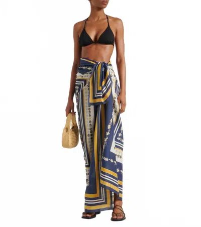 La Doublej Pareo Skirt In Psyche Placee In Blue