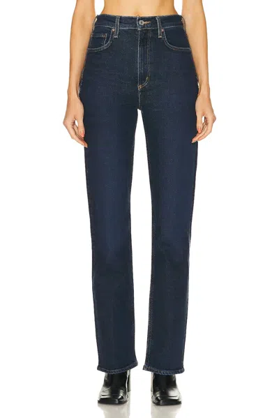 Agolde High Rise Stove Pipe Soft Stretch Skinny Jeans In Song In Blue
