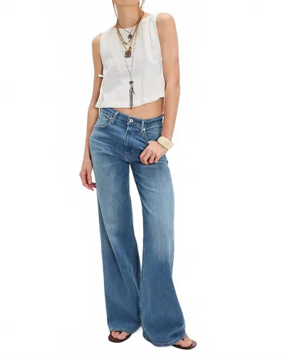 Citizen Of Humanity Lyra Long Wide Leg Jeans In Bhodi In Blue