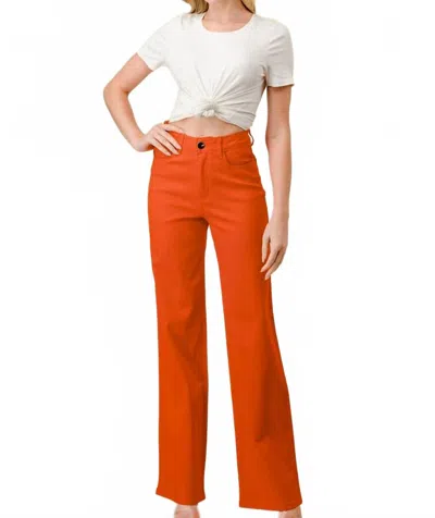 Lover Brand Fashion Women's High Waisted Jeans In Tangerine In Orange