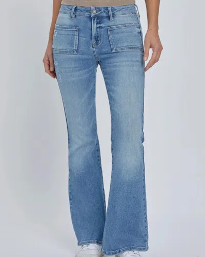 Hidden Happi Flare Jeans In Light Blue In Blue