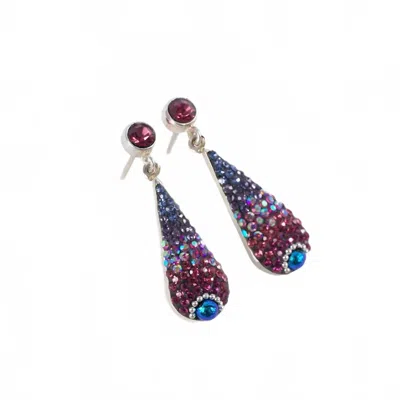 Mosaic Women's Royal Drop Stud Earrings In Bugumbilia In Multi