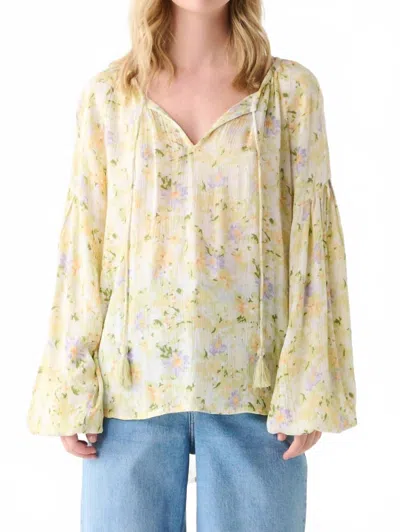 Dex Floral Peasant Blouse In Green In Green