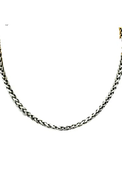 Yochi Women's Wheat Chain Necklace In Silver In Silver