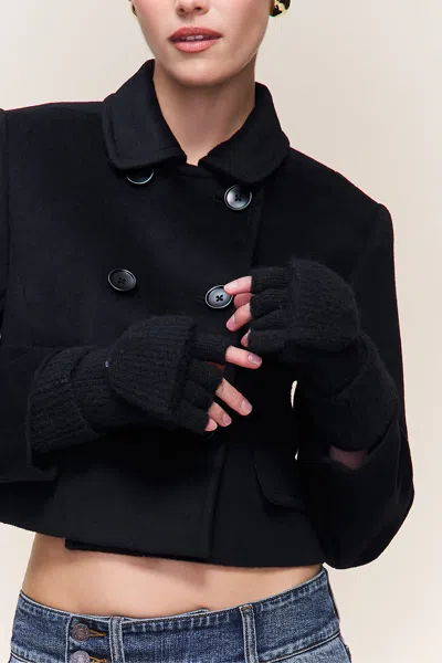Danielle Guizio Ny Knit Mittens In Black