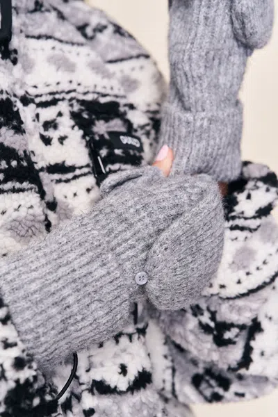 Danielle Guizio Ny Knit Mittens In Gray