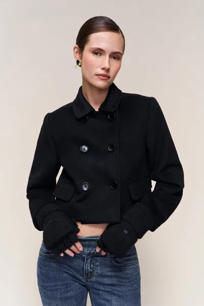 Danielle Guizio Ny Knit Mittens In Black