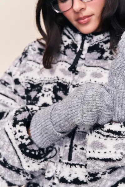 Danielle Guizio Ny Knit Mittens In Gray