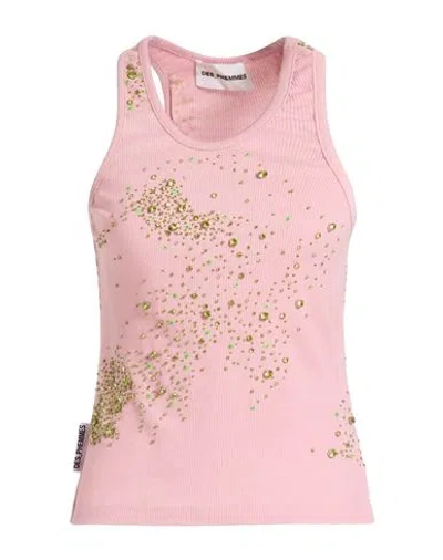 Des_phemmes Woman Tank Top Pink Size 6 Cotton, Elastane In Pink