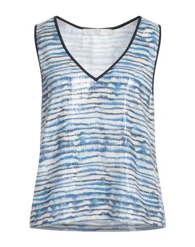 19.70 Nineteen Seventy Woman Top Blue Size L Polyester, Polyamide In Multi