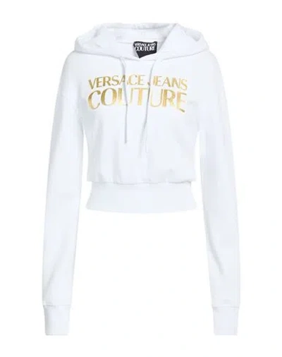 Versace Jeans Couture Woman Sweatshirt White Size M Cotton, Elastane In Multi