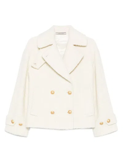 Tagliatore Short Coat In White