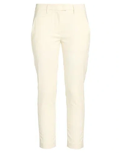 Dondup Woman Pants Cream Size 28 Virgin Wool, Elastane In Neutral