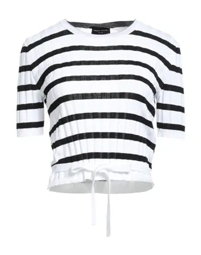 Roberto Collina Woman Sweater White Size M Cotton In Black