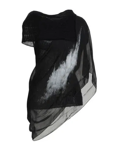 Masnada Woman Top Black Size M Merino Wool, Viscose, Silk In Black