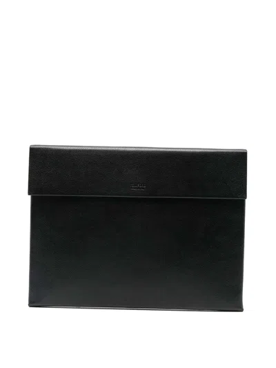 Tom Ford Logo-debossed Leather Clutch Bag In Black