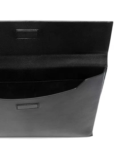 Tom Ford Logo-debossed Leather Clutch Bag In Black