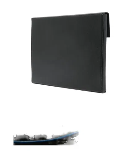 Tom Ford Logo-debossed Leather Clutch Bag In Black