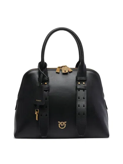 Pinko Structured Handbag With Rounded Top Handle In Purple