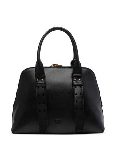 Pinko Structured Handbag With Rounded Top Handle In Purple