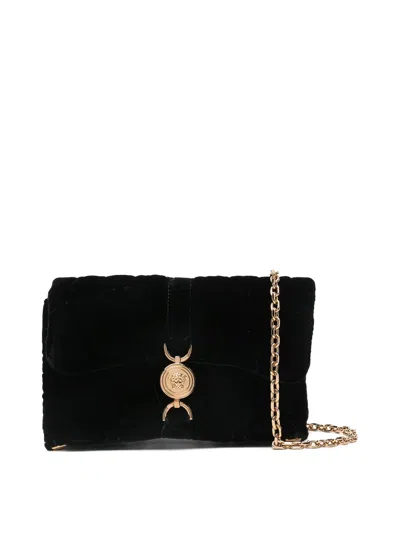 Versace Structured Black Bag With Subtle Hardware Accents In Orange