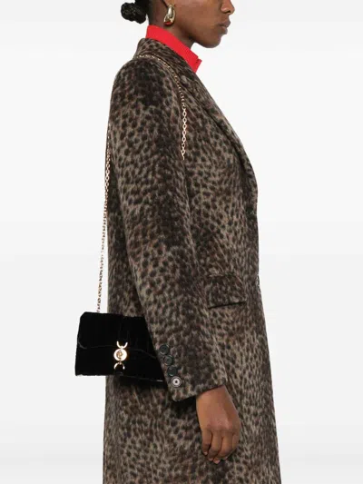Versace Structured Black Bag With Subtle Hardware Accents In Orange