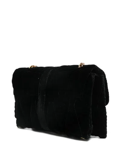 Versace Structured Black Bag With Subtle Hardware Accents In Orange