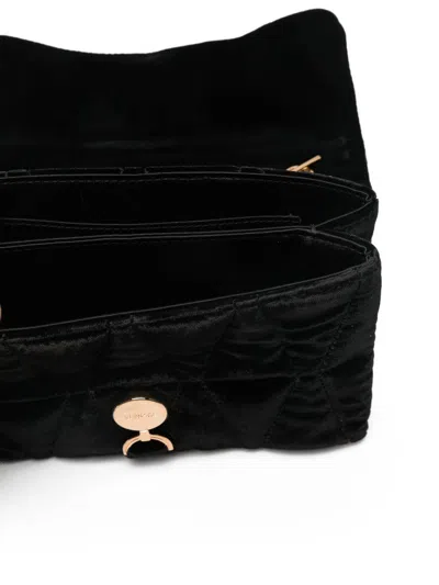 Versace Structured Black Bag With Subtle Hardware Accents In Orange