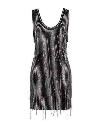 Philosophy Di Lorenzo Serafini Woman Mini Dress Black Size 6 Virgin Wool, Polyamide, Elastane, Metal In Black