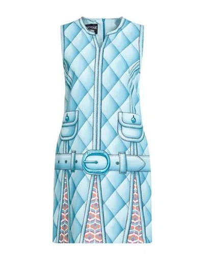 Boutique Moschino Woman Mini Dress Sky Blue Size 12 Polyester, Elastane In Blue