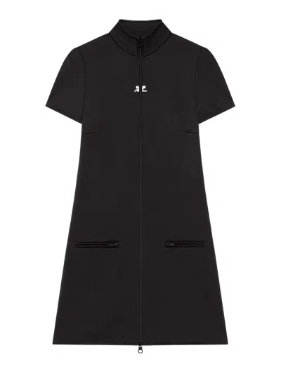 Courrèges Courregès Black Polyester Dress In Black
