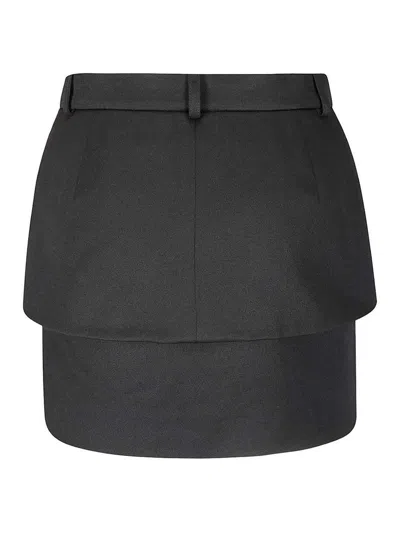 Coperni Structured Mini Skirt With Front Button In Black