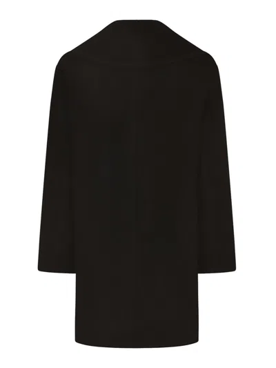 Patou Double-breasted Wool Blend Coat In Black