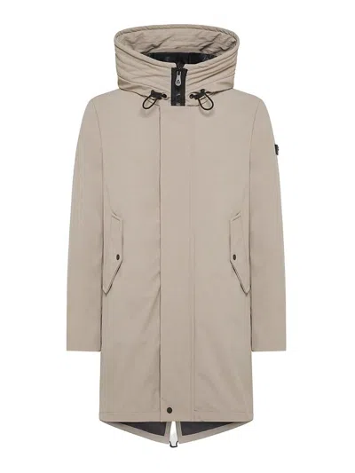 Peuterey Structured Classic Coat With Tailored Fit In Neutral