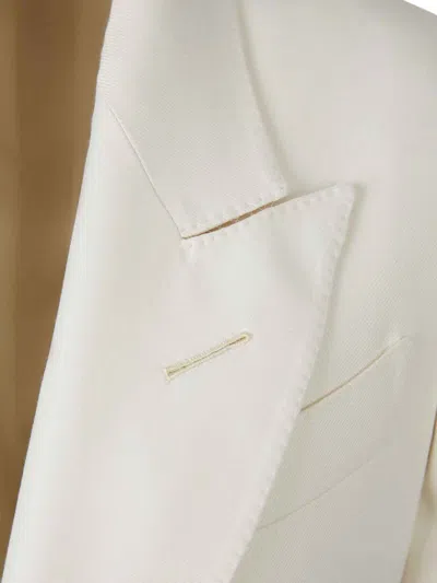 Tom Ford Tailored White Jacket With Sharp Lapels In White