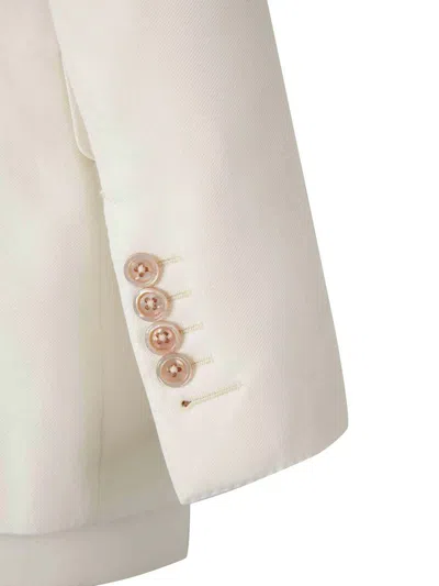 Tom Ford Tailored White Jacket With Sharp Lapels In White