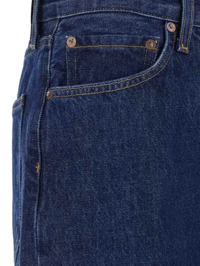 Agolde Lady's Wide-leg Jeans With Five Pockets In Blue