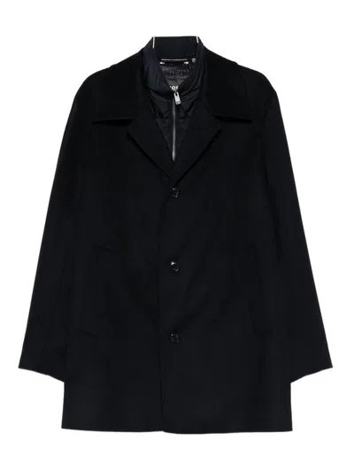 Hugo Boss Tailored Blue Casual Shirt With Button-down Closure In Black