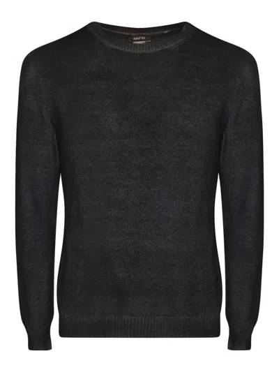 Avant Toi Round Neck Pullover In Black