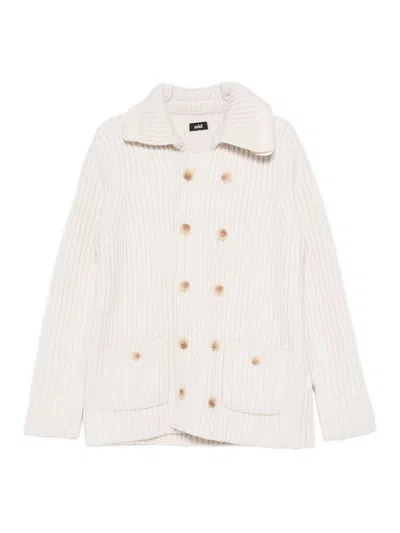 Add Double-breasted Cardigan In White