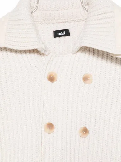 Add Double-breasted Cardigan In White