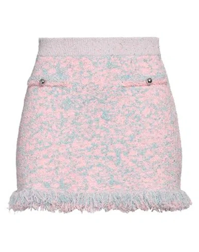 Rabanne Woman Mini Skirt Pink Size M Cotton, Viscose, Polyamide, Metallic Polyester, Elastane In Pink