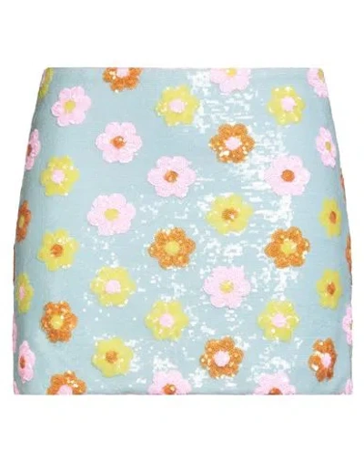 Jijil Woman Mini Skirt Sky Blue Size 8 Polyester, Elastane In Black