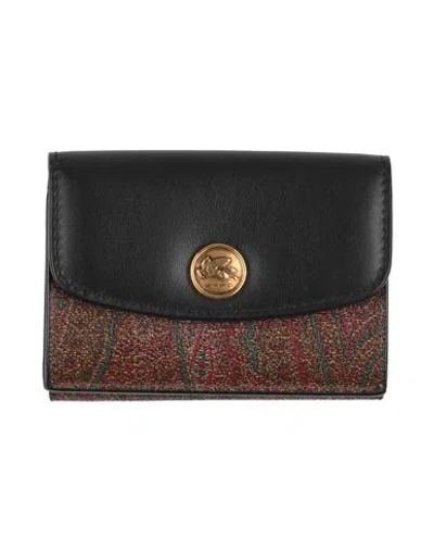 Etro Woman Wallet Black Size - Cotton, Polyacrylic, Pvc - Polyvinyl Chloride In Black