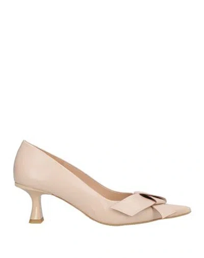 Zinda Woman Pumps Blush Size 8 Leather In Neutral