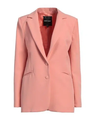 Denny Rose Woman Blazer Salmon Pink Size 6 Polyester, Elastane In Pink