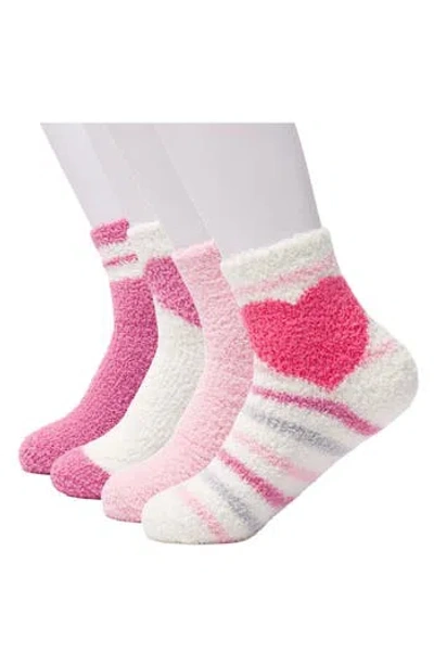 Juicy Couture Assorted 4-pack Juicy Stripe Softee Ankle Socks In Multi